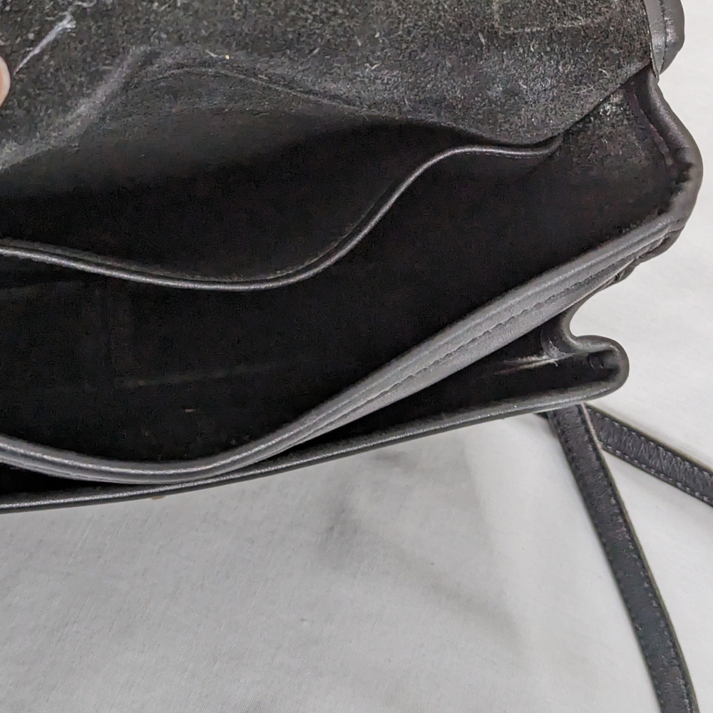 VTG Coach Station Bag Black Leather Crossbody Purse - Picture 10 of 14